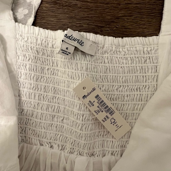 NWT Madewell Tie-Back Flutter-Sleeve Tiered Midi Dress in Soft White - Size S - Picture 7 of 11